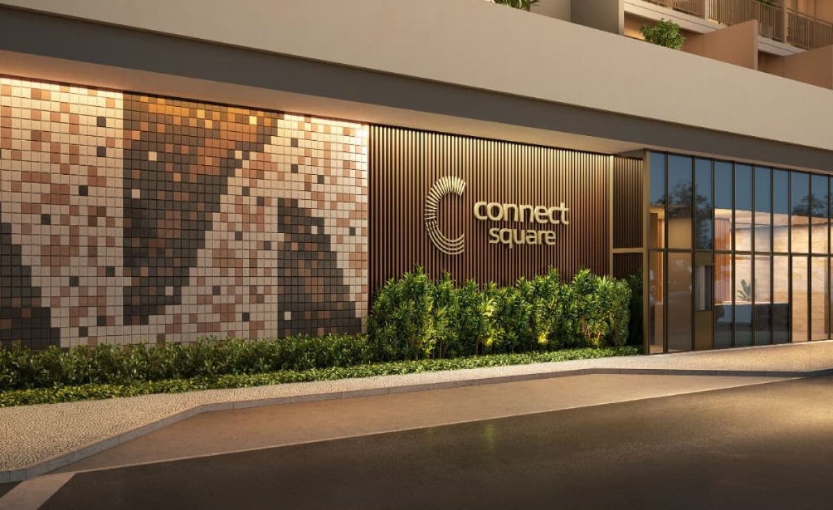 Fachada do Acesso do Connect Square na Avenida Graça Aranha
