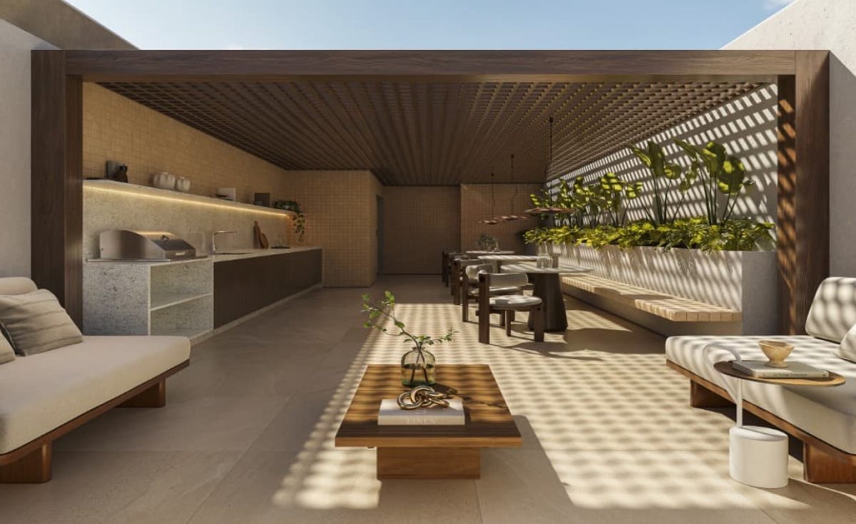 Lounge gourmet no rooftop do empreendimento