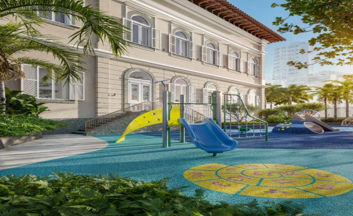 Playground pátio externo do antigo Colégio Bennett em Lançamento no Flamengo